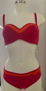Panache Isobel 34DD Wired Padded Bandeau Bikini & Medium UK12 Bottom Pink - Picture 1 of 12