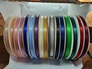 Satin Ribbon 9mm (3/8" inch) - Double Sided ,100yards on a roll - Picture 1 of 12