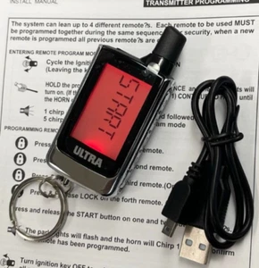 ULTRA START LCD KEYLESS ENTRY REMOTE FOB TRANSMITTER U-TX2011-2W MKYTR 1350TX - Picture 1 of 5