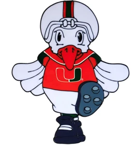 Vintage University of Miami Hurricanes Mascot Window Cling College Football - Picture 1 of 1
