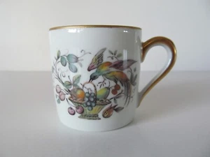 VTG LIMOGES FRANCE Porcelain Small Demitasse Cup Paradise Bird Fruit Basket Gold - Picture 1 of 13