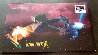 [SJ] Canada Star Trek 50th Anniv Klingon Battle Cruiser 2016 Movie Space War FDC - Image 1 of 4