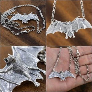 21g 22" 56cm Fledermaus Batman Panzer 925 Sterling Silber Herren Damen Halskette Kette - Bild 1 von 12