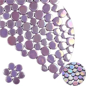 Iridescent Round Glass Mosaic Tiles for Crafts Bulk,1.1LB Mini Circle Mosaic ... - Picture 1 of 9