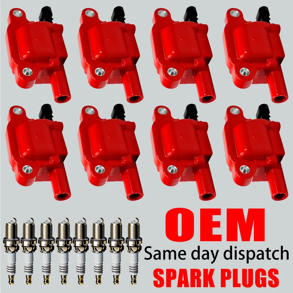 8X High Performance Ignition Coil & 8X Iridium Spark plug For Chevy GMC V8 UF413 - Image 1 of 4