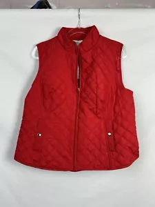 NWT Croft & Barrow Women’s RED Satin Zip Up Vest Size Petite X-Large - Picture 1 of 8