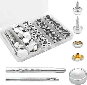 Canvas Snap Kit 40 Sets Marine Grade Boat Cover Snaps Heavy Duty Snap Fastener - Picture 1 of 2