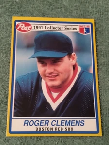 1991 Post Cereal Card #12 Boston Red Sox Star Pitcher Roger Clemens - Picture 1 of 2