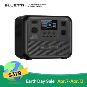 BLUETTI AC70 1000W Solar Generator+Optional Solar Panel For Picnic RV Camping - Picture 1 of 17