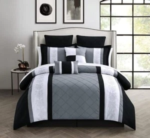 Juego de edredón Chic Home Livingston de 8 piezas para cama en bolsa - Imagen 1 de 3