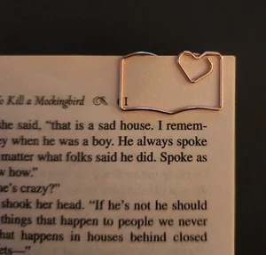 Reader Gift Bookmark Page Rose Gold Metal Clips Set Of 2 Stocking Stuffers - Picture 1 of 2