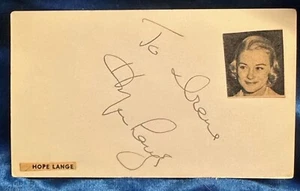 👀 Hope Lange Signed Autograph 3x5 Index Card 👀 - Picture 1 of 2