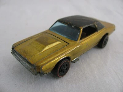 Vintage 1967 Mattel Hot Wheels Redline HK Base Gold Custom T-Bird Read! - Image 1 of 4