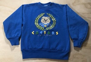 A2419 Vintage Caesars Palace Las Vegas Kids Blue Pullover Sweatshirt Size Small - Picture 1 of 7