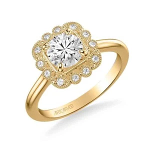 Lab Grown Diamond ArtCarved Yellow 14 Karat Gold Engagement Ring Size 6.5 * - Picture 1 of 3