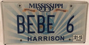 Vanity BEBE BABY BABE license plate Darling Honey Sweetheart Sweetie Lover Love - Picture 1 of 12