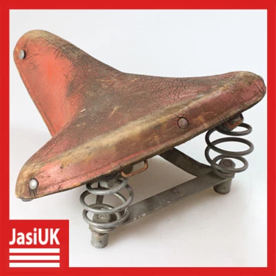 assento selim confortável suspensão mola bicicleta bicicleta bicicleta couro marrom antigo - Imagem 1 de 4