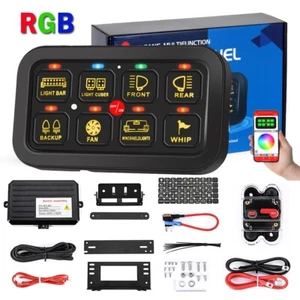 8 Gang Switch Panel RGB LED Lights for Jeep Wrangler JL Gladiator JT 2018-2022 - Picture 1 of 12