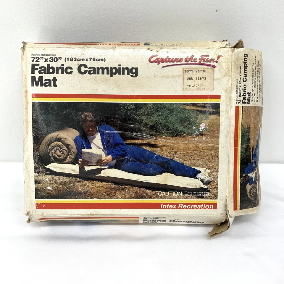 VTG Intex Fabric Camping Mat 72" x30" 1984 Pink 80s Retro Durable - Image 1 of 4