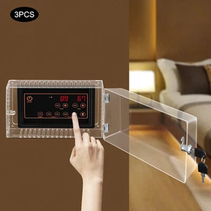 3pcs Thermostat Box Lockable Heat&Air Condition Control Panel Cover Wall-mounted - Picture 1 of 17