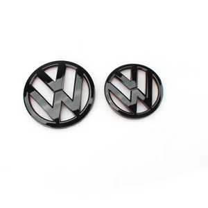 Gloss Black Front Rear Trunk Hood Logo Decal Pair Emblem for Scirocco MK3 VW - Picture 1 of 9