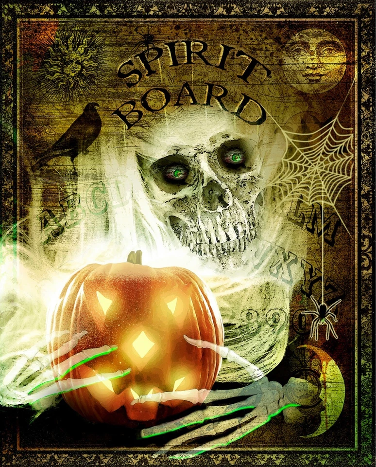 Pumpkin Grab 36in x 44in Happy Halloween Fabric Quilt Panel Digitally Printed - Image 1 of 1