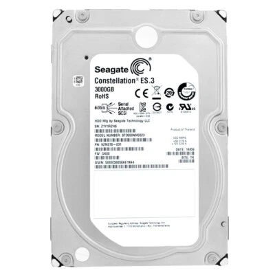 Seagate ST3000NM0023 3TB 128MB Cache 7200RPM SAS II 3.5" Inch - Image 1 of 4