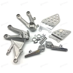Honda CBR1000RR Silver Front Foot Pegs Footrest Bracket Fit For 2004-2007 - Picture 1 of 6