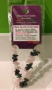 Rose Quartz and Hematite Crystal chip bracelet combo | Brand New in packet - Picture 1 of 3