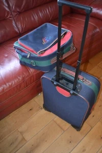 2x Vintage Colours by Antler Cabin Cases bigger & Small Suitcases Overnight Bags - Picture 1 of 6