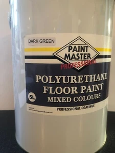 PAINTMASTER DARK GREEN POLYURETHANE GARAGE/WORKSHOP FLOOR PAINT 5 LT - Picture 1 of 4