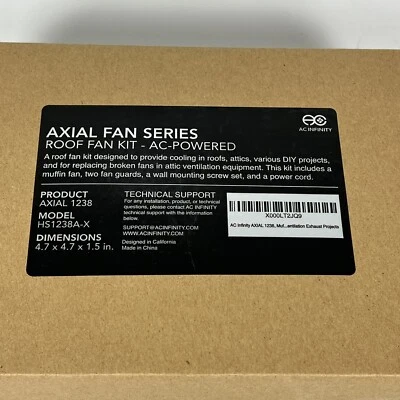 AC Infinity AXIAL 1238, Muffin Fan, 120V 120mm x 38mm High 120mm, Aluminum  - Image 1 of 4