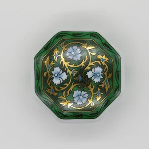 del Prado e.p.07 Porcelain Hand Finished Green Floral Trinket Jewelry Pill Box - Picture 1 of 9