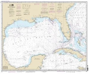 Gulf of Mexico - Vintage Nautical Map Print - Picture 1 of 1