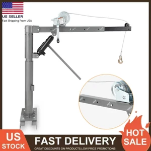 Folding Hydraulic Pickup Truck Crane 360° Engine Bed Hoist with Winch 1000 LBS - Picture 1 of 10