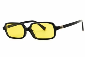 MIU MIU MU 11ZSF 16K07O Sunglasses Black Frame Green Lenses 52mm - Picture 1 of 4