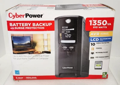 CyberPower CST135XLU-R 1350VA/810W AVR, LCD, USB 2.0, caja abierta Foto 1 de 4