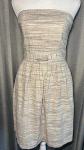 Vestido Banana Republic Mujer Talla 0 Beige Sin Tirantes Lino Bolsillos Costero Nuevo con Etiquetas - Imagen 1 de 19