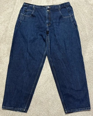 Vtg 80s 90s GUESS Pascal 075 Loose Tapered Denim Jeans Sz 42x30 Dark Wash USA - Image 1 of 4