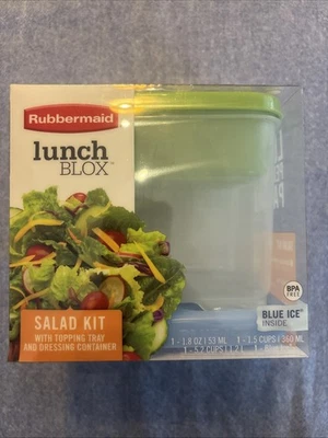 New Rubbermaid Lunch Blox Salad Kit Green/Clear with Blue Ice Container - Image 1 of 4