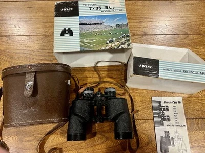 Vintage Swift Triton Binoculars Model #748 7x35mm  With Case & original box!  - Image 1 of 4