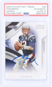 Tom Brady Patriots Signed 2009 Playoff National Treasures Sample #60 PSA 10 Card - Picture 1 of 2