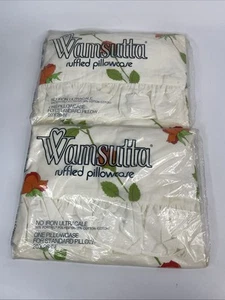 Lot Of 2 NEW NOS VTG Wamsutta Ultracale “DIOR ROSE” RUFFLED Pillowcase 20”x26” - Picture 1 of 3
