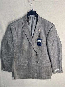 NWT Joseph Abboud 50R Brown Herringbone Silk Wool Linen E. Thomas Stretch New - Picture 1 of 16