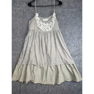 Vestido A'reve línea A para mujer grande gris sin mangas detalle de ojales correas ajustables - Imagen 1 de 7