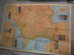 VINTAGE TRAVELER'S MAP OF FRANCE National Geographic June 1971 - Picture 1 of 2