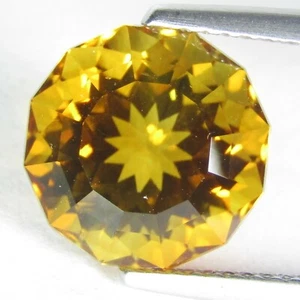 5.16Cts Natural Fantastic Round Custom Cut Citrine 10.5mm Loose Gem Ref VDO - Picture 1 of 3
