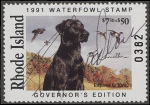 1991 Rhode Island State Duck Stamp Signed by Governor Bruce Sundlun NH - Picture 1 of 1