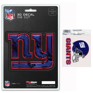 New NFL New York Giants 3-D Vinyl Decal and Reusable Decal Value Pack 2pc - Picture 1 of 3
