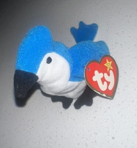 TY Teenie Beanie Babies 1993 rocket the blue jay plush toy RARE - Picture 1 of 6
